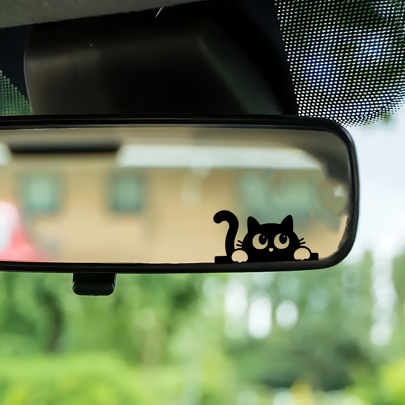 Car Accessories Xmas Gifts - Niedlicher Katzen-Autoaufkleber für Rückspiegel und Seitenfenster,