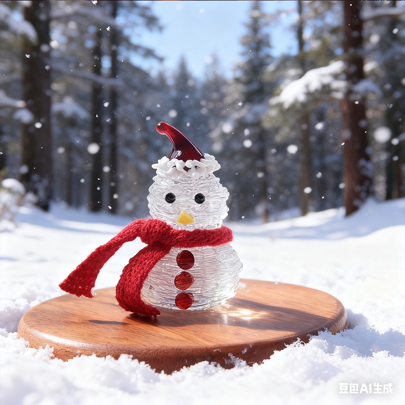 Car Accessories Xmas Gifts - Handgefertigte Weihnachtsbaum-Schneemann-Figuren aus Glas, kreatives Weihnachtsgeschenk,