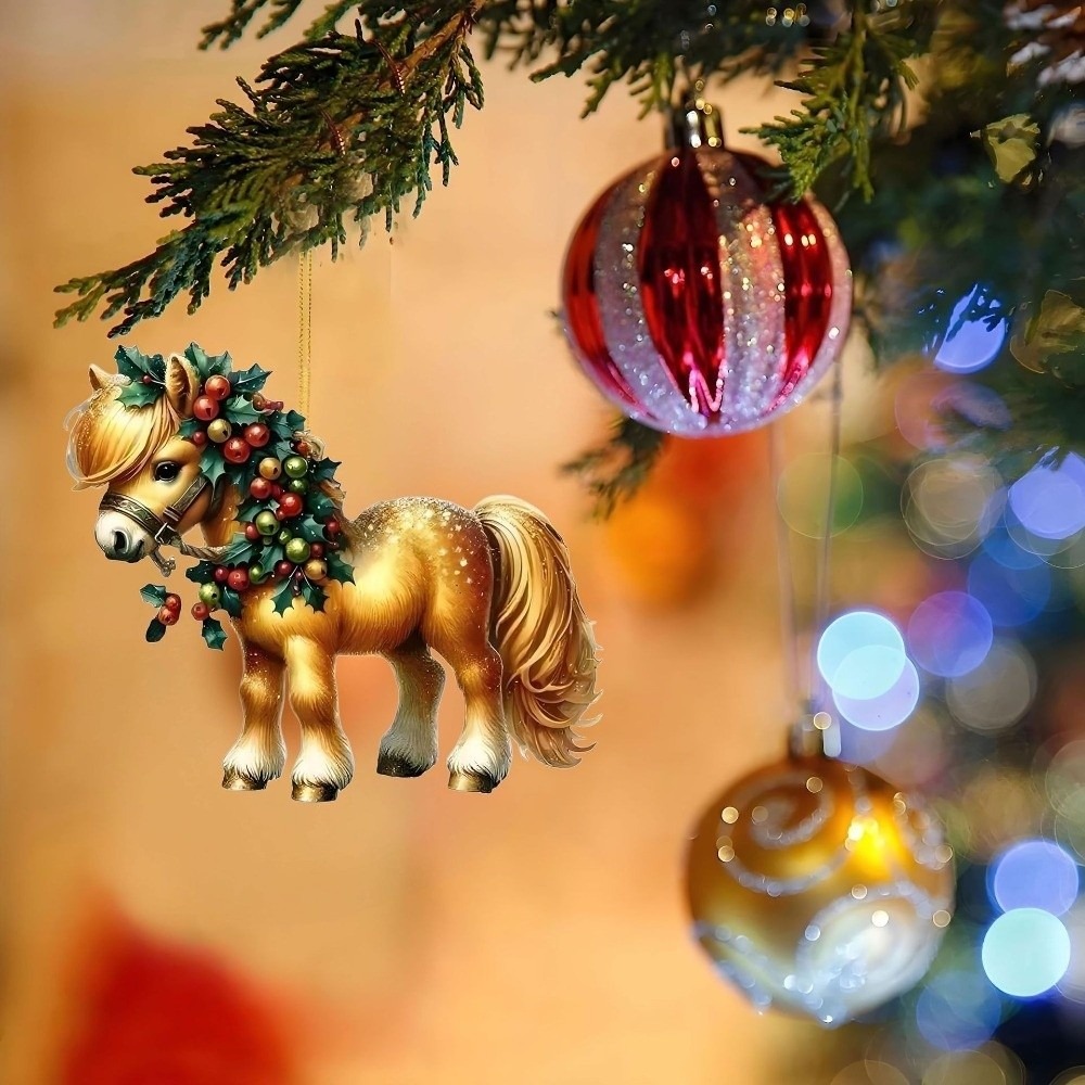Car Accessories Xmas Gifts - 2D Flache Weihnachten Hängen Anhänger DIY