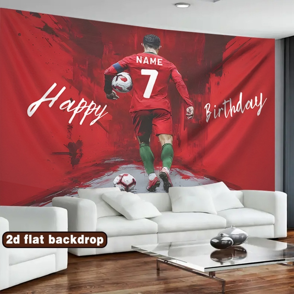 Car Accessories Name - 2D Flaches, personalisiertes Geburtstagsbanner mit Fußballmotiv