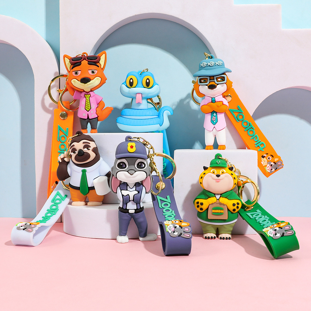 Car Accessories Xmas Gifts - 52 Stile Zootopia 2-Figur-Schlüsselanhänger, niedliche PVC-Puppe,