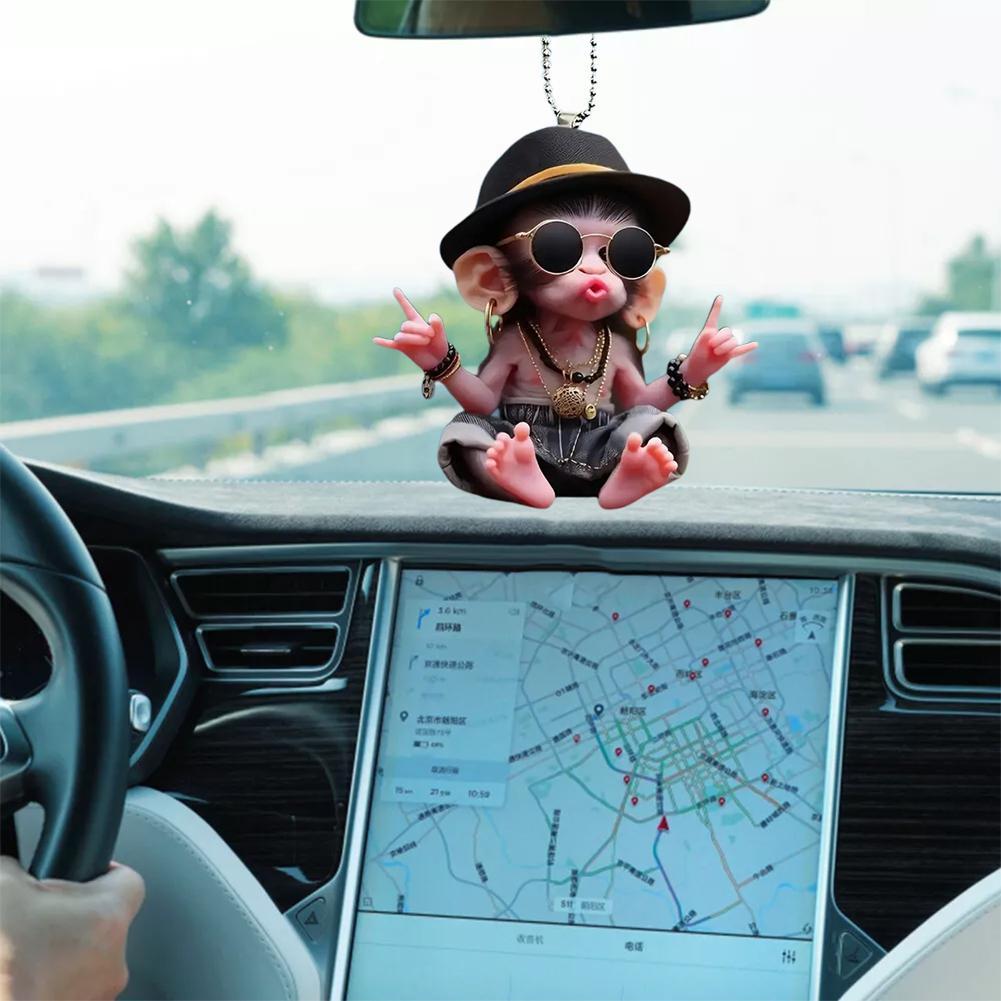 Car Accessories Xmas Gifts - Affe Schlüsselanhänger Kreative Cartoon 2d Acryl
